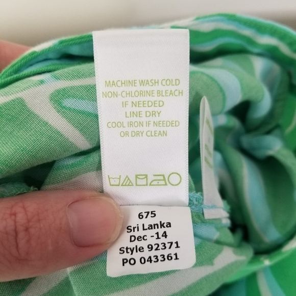 Lilly Pulitzer Cambridge Palazzo Wide Leg Pants Green Groovy Print Size S Y2K - Picture 12 of 12